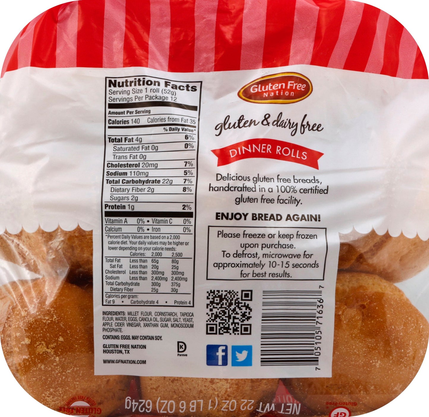 GF Dinner Rolls- case of 6
