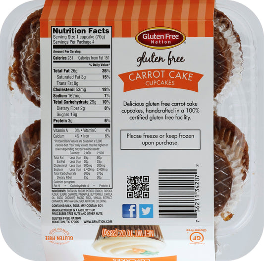 GF Carrot Cake Cupcakes- case of 8