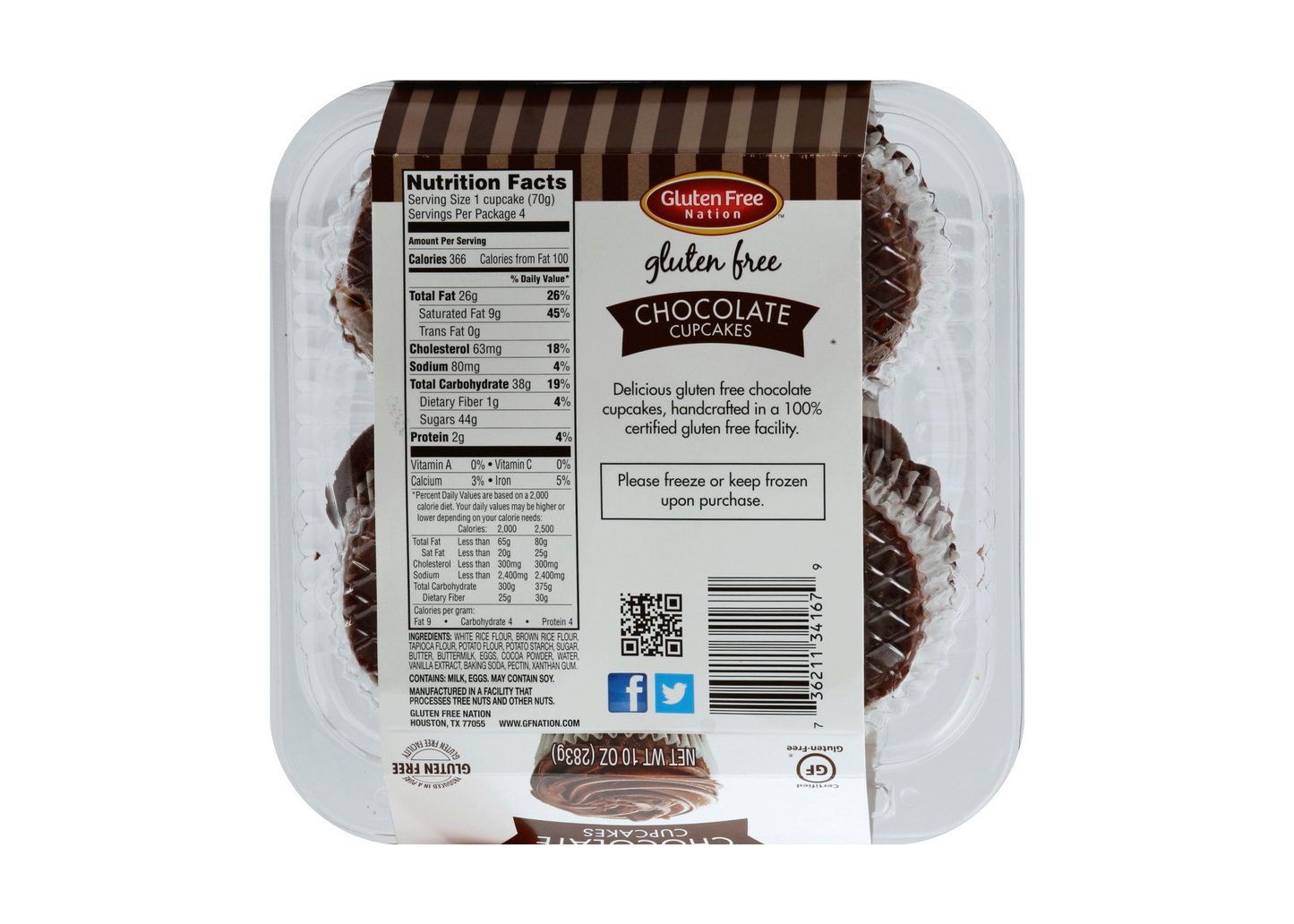 GF Chocolate Cupcakes- case of 8